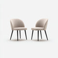Sillas de comedor tapizadas en tela 54x57x82 cm - beige-negro - respaldo curvado