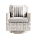 Sillas de jardín de ratán sintético 82x86x84 cm - Blanco y beige - diseño giratorio