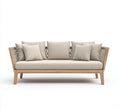 Sofá de exterior de madera y cuerda 230x90x78 cm - madera clara-beige - diseño moderno para jardín