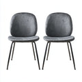 Sillas de comedor tapizadas en terciopelo 50x56x84 cm - gris-negro - diseño moderno para comedor