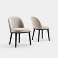 Sillas de comedor tapizadas en bouclé 51x50x80 cm - beige-negro - respaldo curvo moderno