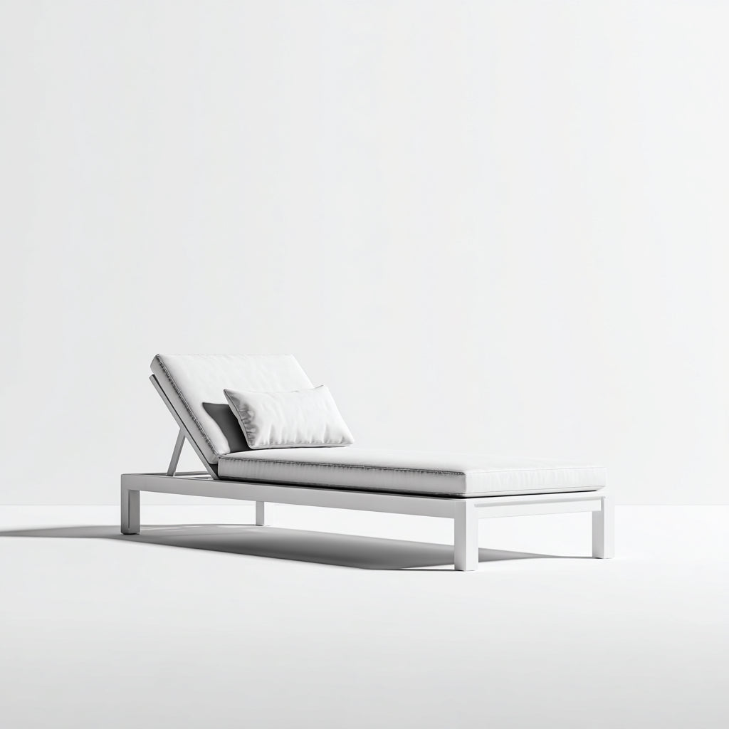 Tumbonas de exterior con respaldo ajustable 198x72x34 cm - blanco - diseño minimalista