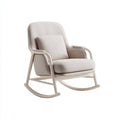 Mecedoras 72x84x96 cm - tapizado beige y base metálica blanca - diseño moderno para salón