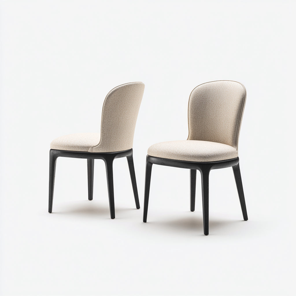 Sillas de comedor tapizadas en tela 50x55x84 cm - Beige - diseño elegante
