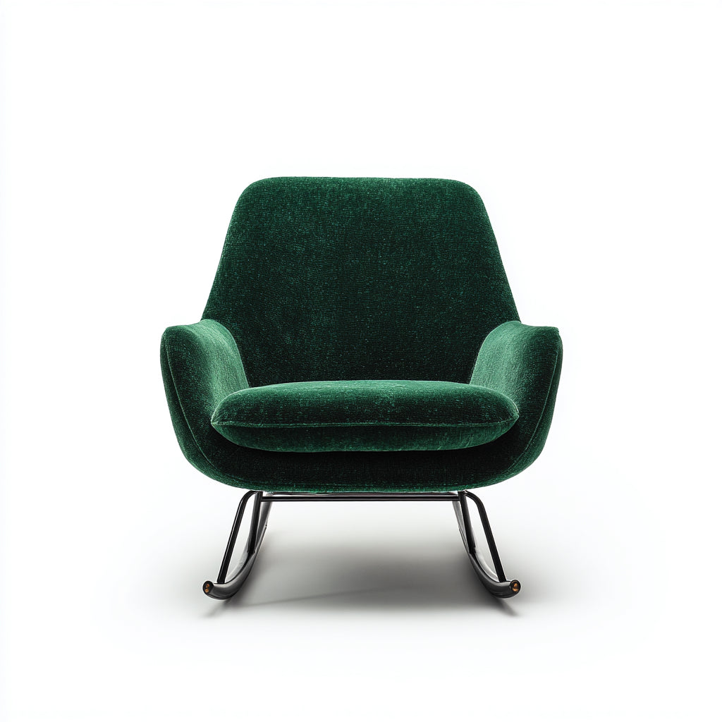 Mecedoras tapizadas en terciopelo 78x82x82 cm - verde-negro - diseño moderno para salón