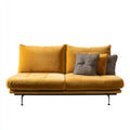 Sofás 2 plazas de terciopelo con estructura metálica 192x95x82 cm - amarillo-negro - diseño contemporáneo