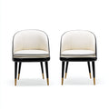 Sillas de comedor tapizadas en tela 55x57x80 cm - beige-negro-dorado - respaldo curvo para comedor