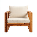 Sillas de jardín de madera con cojín 85x82x78 cm - natural-beige - estilo moderno para exterior