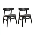 Sillas de comedor de madera con asiento tapizado 52x50x78 cm - negro-gris - diseño moderno para comedor