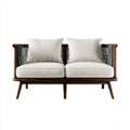 Sofás de exterior de madera y cuerda trenzada 170x78x76 cm - Blanco negro y marrón - diseño natural