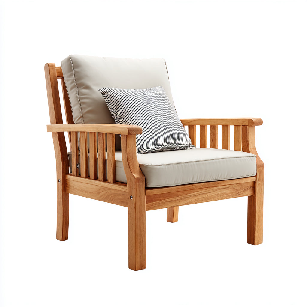 Sillas de jardín de madera maciza 78x85x86 cm - madera clara-crema - diseño exterior moderno