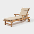 Tumbona de exterior de madera 200x70x40 cm - madera clara-beige - diseño clásico para jardín