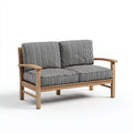 Sofás de exterior de madera con cojines 150x76x82 cm - natural-negro-blanco - estilo moderno para jardín