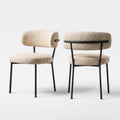 Sillas de comedor tapizadas en tejido rizado 55x53x76 cm - beige-negro - diseño moderno para comedor
