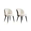Sillas de comedor tapizadas en tela 55x58x80 cm - beige-negro-dorado - estilo moderno para comedor