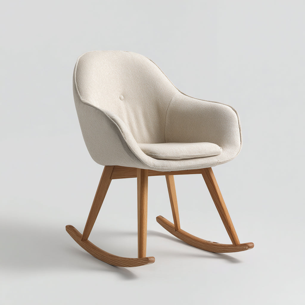 Mecedoras tapizadas en tela bouclé 70x82x90 cm - beige-natural - estilo nórdico para salón