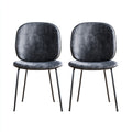 Sillas de comedor tapizadas en terciopelo 50x48x81 cm - gris oscuro-negro - diseño moderno