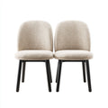 Sillas de comedor tapizadas en bouclé 52x58x84 cm - beige-negro - diseño moderno