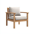 Sillas de jardín de madera con cojín 78x76x82 cm - natural-beige - estilo moderno para exterior