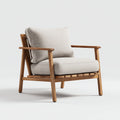 Sillas de jardín de madera con asiento acolchado 80x84x76 cm - Marrón y beige - diseño natural