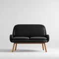 Sofás 2 plazas tapizado en tela 138x72x78 cm - negro-natural - diseño moderno para salón