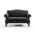 Sofá 2 plazas tapizado textil 160x85x90 cm - negro - clásico elegante