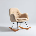 Mecedoras tapizadas en bouclé con patas metálicas 70x82x88 cm - beige-negro-marrón - diseño moderno