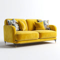 Sofá 2 plazas tapizado 180x90x85 cm - amarillo - diseño contemporáneo