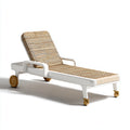 Tumbonas de exterior con respaldo reclinable 190x68x92 cm - Blanco y natural - diseño moderno