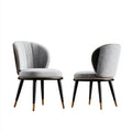 Sillas de comedor tapizadas en terciopelo 56x58x82 cm - gris-negro-dorado - respaldo envolvente moderno