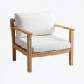 Sillas de jardín de madera con cojines 78x76x72 cm - natural-blanco - diseño moderno