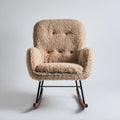 Mecedoras tapizadas en bouclé con base de madera 72x86x92 cm - beige-negro-marrón - diseño acogedor