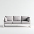 Sofás de exterior de metal con asiento acolchado 210x78x76 cm - Gris y blanco - diseño moderno