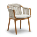 Sillas de jardín de madera y cuerda 65x62x81 cm - madera clara-crema - diseño exterior moderno