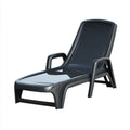 Tumbona de jardín de plástico 185x65x35 cm - negro - diseño moderno para exterior