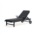 Tumbona de jardín de plástico 185x65x35 cm - negro - diseño contemporáneo exterior