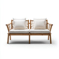 Sofás de exterior de 2 plazas con cuerda y madera 172x80x78 cm - natural-blanco - estilo artesanal