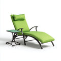 Tumbona de jardín con mesa auxiliar 180x65x40 cm - verde - diseño moderno exterior