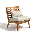 Sillas de jardín de madera con asiento acolchado 75x80x86 cm - natural-beige - estilo rústico para exterior