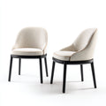 Sillas de comedor tapizadas en tela bouclé 58x55x82 cm - beige-negro - diseño moderno para comedor