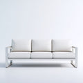 Sofás de exterior de 3 plazas con estructura metálica 210x78x74 cm - blanco - diseño moderno