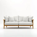 Sofá de exterior de madera y cuerda 220x85x78 cm - madera clara-blanco - diseño moderno para jardín