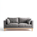 Sofás 2 plazas de tela con patas de madera 180x86x78 cm - gris-marrón - diseño moderno