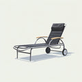 Tumbonas de metal con ruedas 190x68x92 cm - negro-cromado-natural - diseño moderno para exterior