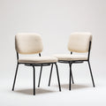 Sillas de comedor tapizadas en bouclé 52x49x79 cm - crema-negro - diseño moderno