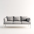 Sofás de exterior de metal con cojines 212x78x75 cm - gris-blanco - diseño moderno para jardín
