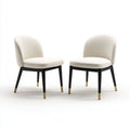 Sillas de comedor tapizadas en tela texturizada 56x57x80 cm - Beige - diseño moderno