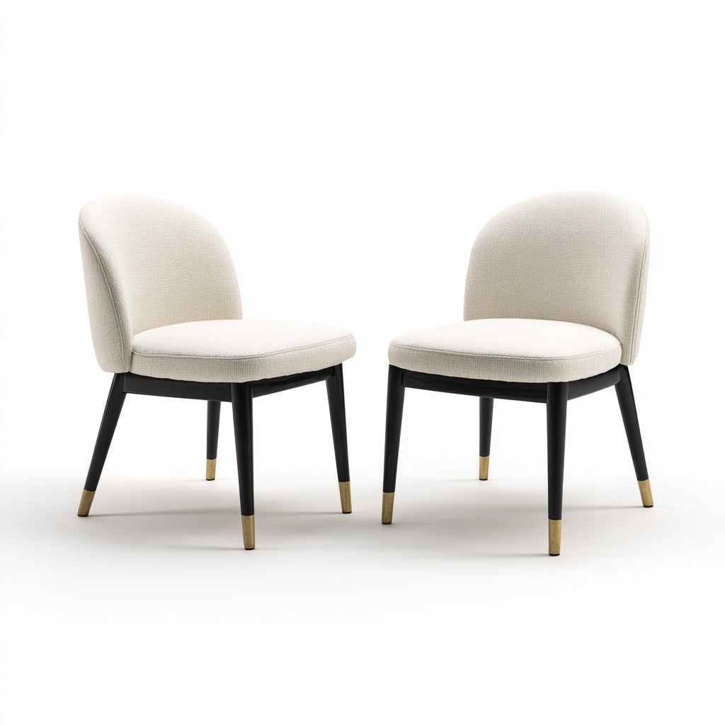 Sillas de comedor tapizadas en tela texturizada 56x57x80 cm - Beige - diseño moderno